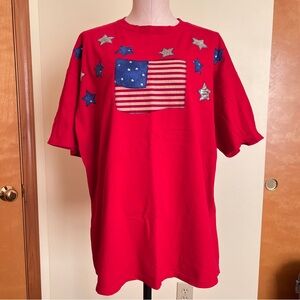 Vintage Sunbelt Sportswear American Flag and Stars Short Sleeve Tee Size XL